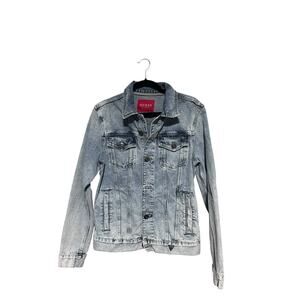 GUESS Los Angeles Men’s Light Wash Denim Jean Jacket Button Up Trucker